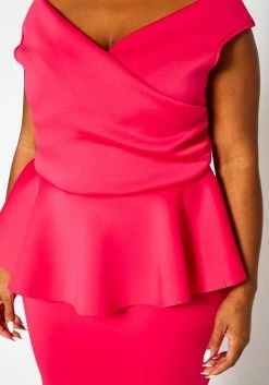 Plus Size Sleeveless V Neck Peplum Dress 11 Plus Size Sleeveless V Neck Peplum Dress -Asoph Sales Shop 2022411 004 5