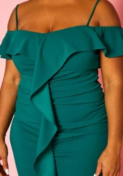 Plus Size Off Shoulder Drape Front Cocktail Dress -Asoph Sales Shop 2022414 002 5