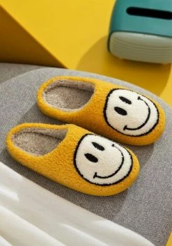 Smiley Face Plush Slippers