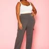 Plus Size High Waist Cotton Pants