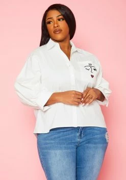 Plus Size Pocket Print Collar Neck Shirt 18 Plus Size Pocket Print Collar Neck Shirt -Asoph Sales Shop 2022428 001 1