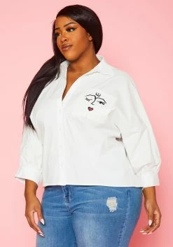 Plus Size Pocket Print Collar Neck Shirt 21 Plus Size Pocket Print Collar Neck Shirt -Asoph Sales Shop 2022428 001 3