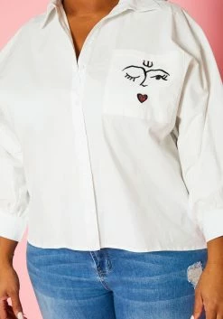 Plus Size Pocket Print Collar Neck Shirt 23 Plus Size Pocket Print Collar Neck Shirt -Asoph Sales Shop 2022428 001 5