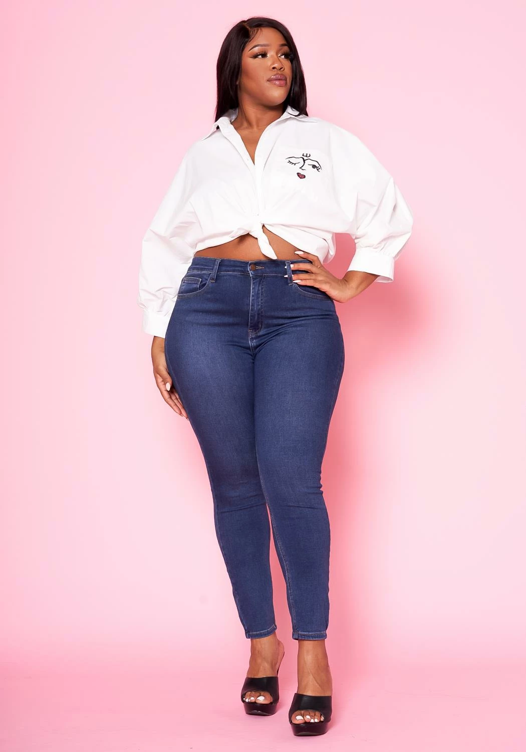 Plus Size Pocket Print Collar Neck Shirt 1 Plus Size Pocket Print Collar Neck Shirt