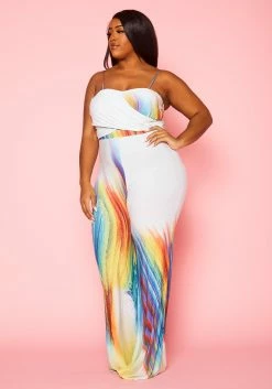 Plus Size Abstract Pattern Cami Jumpsuit -Asoph Sales Shop 2022431 001 4