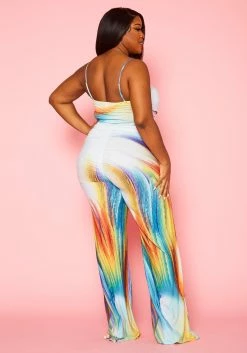 Plus Size Abstract Pattern Cami Jumpsuit -Asoph Sales Shop 2022431 001 5