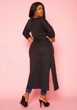 Plus Size Split Hem Longline Top -Asoph Sales Shop 2022436 001 5