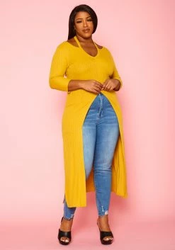 Plus Size Split Hem Longline Top