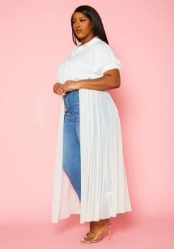 Plus Size Collar Neck Tulle Longline Top -Asoph Sales Shop 2022447 001 2