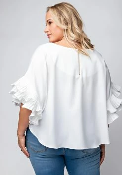 Plus Size Accordion Sleeve Blouse 7 Plus Size Accordion Sleeve Blouse -Asoph Sales Shop 2022450 003 4