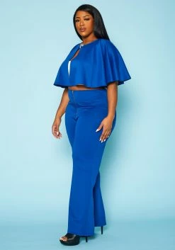 Plus Size Cloak & Straight Pants Set 9 Plus Size Cloak & Straight Pants Set -Asoph Sales Shop 2022453 001 3