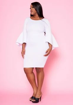Plus Size Angel Sleeve Mini Dress -Asoph Sales Shop 2022458 001 2