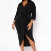 Plus Size Drape Front Cocktail Dress
