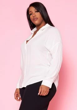 Plus Size Classic Button Up Collar Shirt -Asoph Sales Shop 2022465 002 2