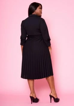 Plus Size Pleated Fit & Flare Midi Dress -Asoph Sales Shop 2022467 001 4