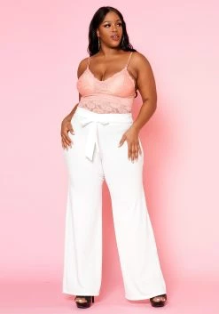Plus Size High Waist Straight Leg Pants