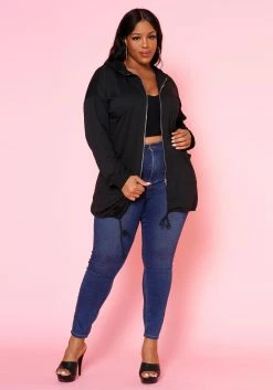 Plus Size Zip Front Hooded Jacket -Asoph Sales Shop 2022497 001 2