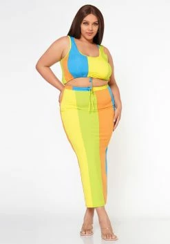 Plus Size Multi Color Matching Two Piece Lounge Set -Asoph Sales Shop 2022511 002 2