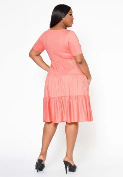 Plus Size Effortless Ruffled Fit & Flare Dress -Asoph Sales Shop 2022516 001 2
