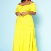 Plus Size Off Shoulder Fit & Flare Maxi Dress