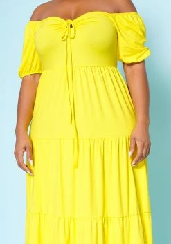 Plus Size Off Shoulder Fit & Flare Maxi Dress -Asoph Sales Shop 2022517 001 4