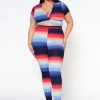 Plus Size Color Gradient Matching Set