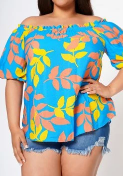 Plus Size Tropic Feels Off Shoulder Blouse -Asoph Sales Shop 2022555 001 6