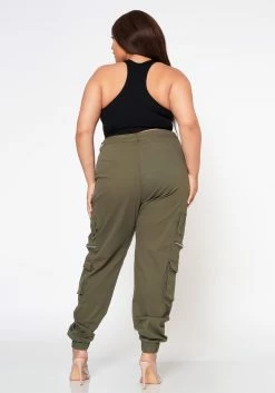 Plus Size Ankle Cuffed Utility Cargo Pants -Asoph Sales Shop 2022559 001 3