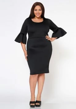 Plus Size Form Fitting Scuba Dress -Asoph Sales Shop 2022565 001 1
