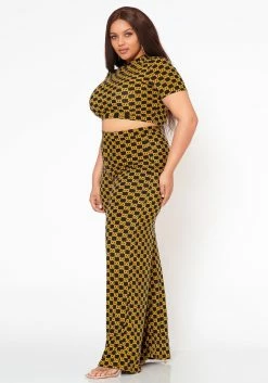 Plus Size Lavish CC Print Crop Top & Dress Pants Set -Asoph Sales Shop 2022573 001 2