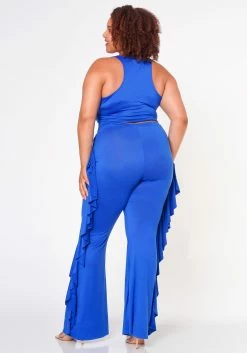 Plus Size Racerback Top & Ruffle Trim Pants Set -Asoph Sales Shop 2022589 002 4