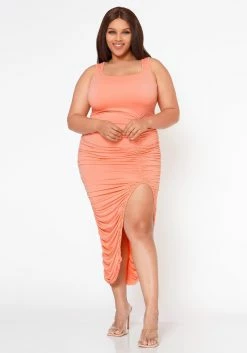 Plus Size Top Trend Ruched Bodycon Midi Dress -Asoph Sales Shop 2022593 001 2