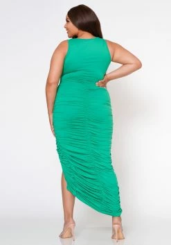 Plus Size Top Trend Ruched Bodycon Midi Dress -Asoph Sales Shop 2022593 002 3