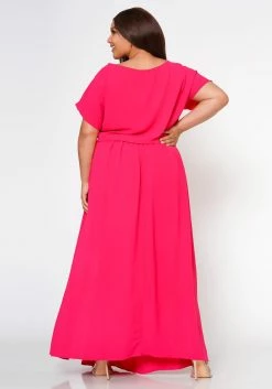 Plus Size Sincere Crop Blouse & Flare Maxi Skirt Set -Asoph Sales Shop 2022594 002 4