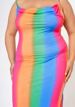 Plus Size Colorful Aura Cowl Neck Maxi Dress -Asoph Sales Shop 2022596 001 5