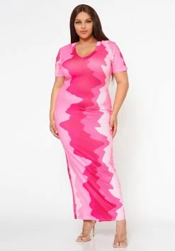 Plus Size Pretty In Pink Casual Maxi Dress