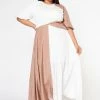 Plus Size Color Splice Fit & Flare Maxi Dress