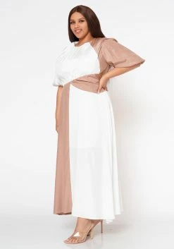 Plus Size Color Splice Fit & Flare Maxi Dress -Asoph Sales Shop 2022602 001 3