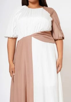 Plus Size Color Splice Fit & Flare Maxi Dress -Asoph Sales Shop 2022602 001 5