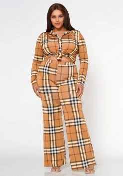 Plus Size Doing It All Plaid Pattern Coord Set 8 Plus Size Doing It All Plaid Pattern Coord Set -Asoph Sales Shop 2022605 001 2