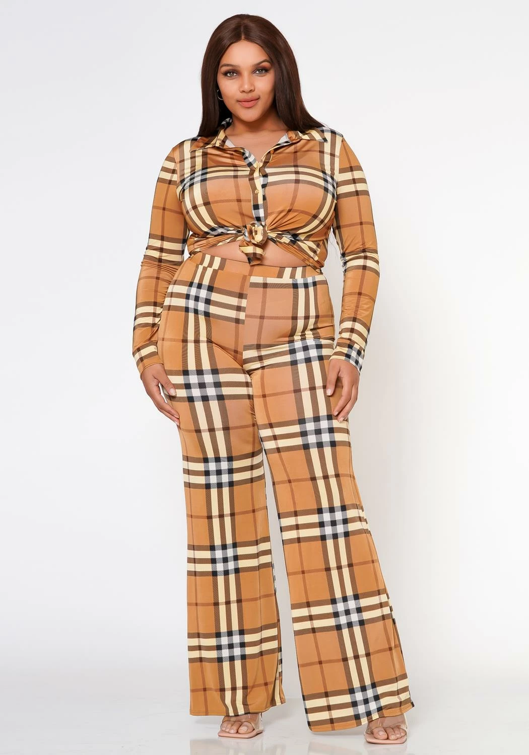 Plus Size Doing It All Plaid Pattern Coord Set 3 Plus Size Doing It All Plaid Pattern Coord Set - Image 3