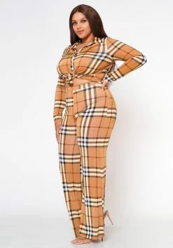 Plus Size Doing It All Plaid Pattern Coord Set 9 Plus Size Doing It All Plaid Pattern Coord Set -Asoph Sales Shop 2022605 001 3