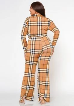Plus Size Doing It All Plaid Pattern Coord Set 10 Plus Size Doing It All Plaid Pattern Coord Set -Asoph Sales Shop 2022605 001 4