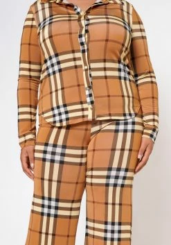 Plus Size Doing It All Plaid Pattern Coord Set 11 Plus Size Doing It All Plaid Pattern Coord Set -Asoph Sales Shop 2022605 001 5