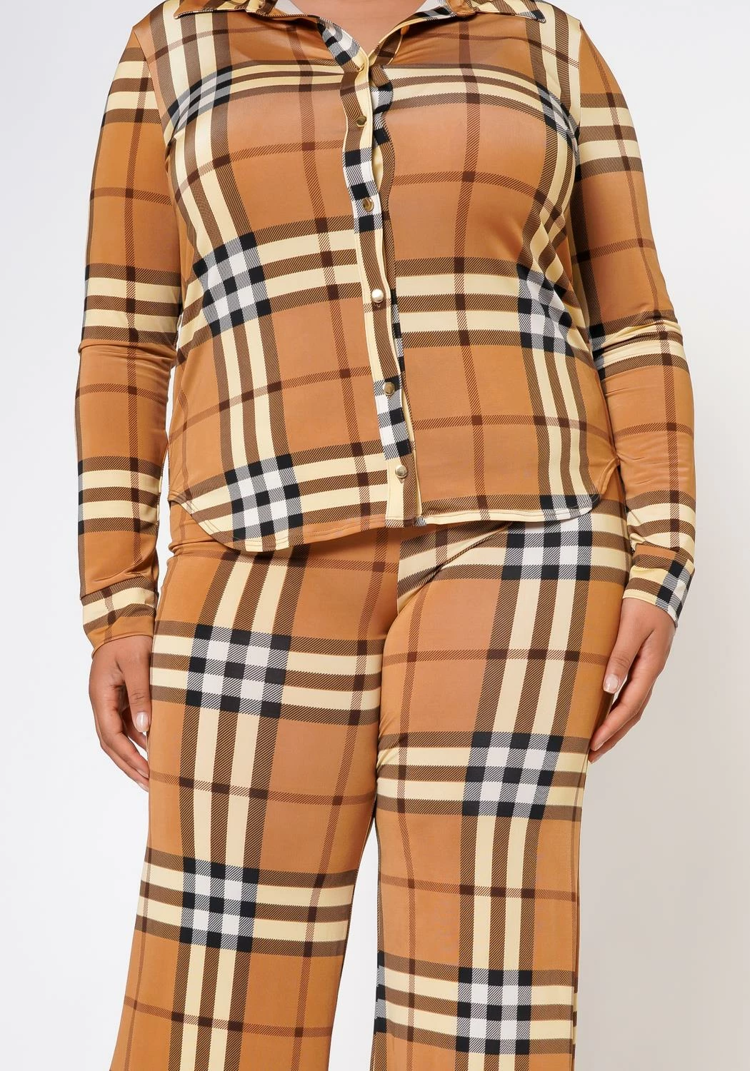 Plus Size Doing It All Plaid Pattern Coord Set 6 Plus Size Doing It All Plaid Pattern Coord Set - Image 6