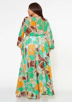 Plus Size Multi Chainlink Pattern Fit & Flare Maxi Dress -Asoph Sales Shop 2022606 002 4