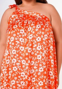 Plus Size One Shoulder Floral Print Maxi Dress -Asoph Sales Shop 2022618 001 5