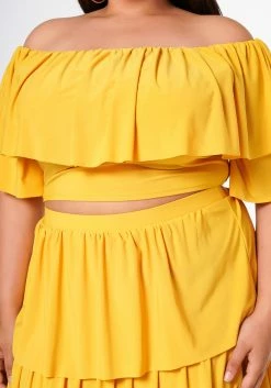 Plus Size Tiered Ruffle Top And Skirt Set -Asoph Sales Shop 2022623 003 5