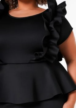 Plus Size Ruffle Peplum Midi Dress -Asoph Sales Shop 2022642 001 5