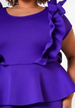 Plus Size Ruffle Peplum Midi Dress -Asoph Sales Shop 2022642 004 6